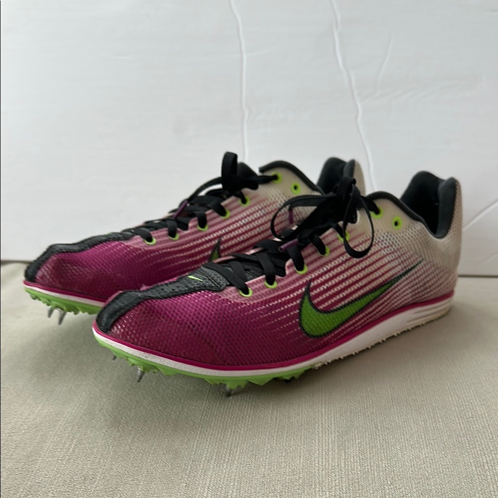 Nike Zoom Rival D Track Spikes in Purple and Green size 8